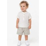 Bemy Store 6/24 Ay Çizgili Şort Keten Kumaş Bebek Takımı - 6 - 9 Ay - Yeşil