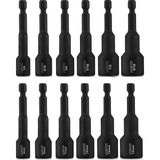 Bemy Ticaret 10250A Manyetik Altıgen Somun Anahtarı Master Kit, Cr-V Çelik, 6,35 mm Hızlı Değiştirme Altıgen Şaft, Sae ve Metrik, 12 Parçalı Set