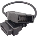 Bemy Ticaret 12 Pin Obd2 Uzatma Kablosu Obd-Obd2 16 Pin Konnektör Adaptörü Arıza Tespit Cihazı Ara Kablo