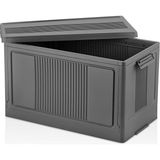 Bemy Ticaret Dev Boy Katlanır Kilit Kapaklı Kasa 55 Litre Hacimli, Yer Kaplamayan Portatif Saklama Kutusu Ardiye, Balkon, Mutfak, Kiler, Bahçe ve Araç Bagajı Için Güvenli Organizer (Antrasit)