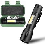 Bemy Ticaret Home USB Şarjlı Mini El Feneri – Ultra Güçlü LED Fener, 3 Modlu Işık, Metal Kasa, Klipsli Taşınabilir Aydınlatma, Kutulu Cep Feneri, Şarj Kablosu Dahil