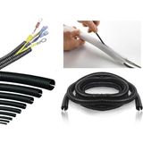 Bemy Ticaret Kablo Tesisat Gizleme Düzenleme Spiral Yarıklı Hortum Siyah Renk (10 Metre)