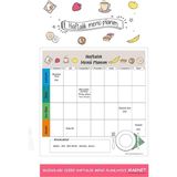 Bemy Ticaret Kağıt Haftalık Menü Planlayıcı Magnet Mıknatıslı Yazı Tahtası 30X30 cm + Kalem Buzdolabı Magneti