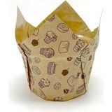 Bemy Ticaret Kalın Lale Kapsül Kraft Kek Desenli Muffin Kek Kalıbı, Içi Yağlı Kağıt Tulip, Cupcake Kağıdı Doğum Günü Parti Dekorasyonu Için