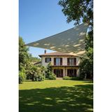 Bemy Ticaret Model Jüt Üçgen Gölgelik Tente - 4m x 4m x 5.5m | 180GR/M² File Kumaş |%95 Uv Koruma | Bahçe, Teras, Balkon Gölgelik | Estetik Yarasa Tipi Tasarım | (Krem, Yeşil, Gri, Mavi, Turuncu) (Krem)