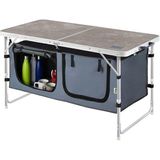 Bemy Ticaret Saklama Dolaplı Kamp Masası, Outdoor Kamp Mutfağı, Kamp Dolabı, Katlanabilir Kamp Piknik Masası, Seyahat Mutfağı, Mutfak Dolabı, Depolama Bölmeli, Dış Mekan Mutfağı 120-60CM- Mermer Desenli
