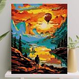 Bemy Ticaret Zirve Hobi Sanat Sayılarla Boyama Tuval Seti Fırça Boya Dahil 40X50 cm Çıtalı Renkli Tasarım