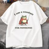 Ben Saçmalık Için Bir Boruyum T-Shirt Erkek Kadın Komik Weirdcore Kurbağa Tshirt Tee Yetişkin 2836 - Beyaz - XL
