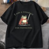 Ben Saçmalık Için Bir Boruyum T-Shirt Erkek Kadın Komik Weirdcore Kurbağa Tshirt Tee Yetişkin 2836 - Siyah