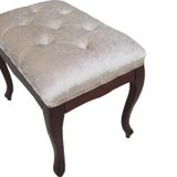Benc 13060 Puf Kapitone Avangart Babyface Kumaş Krem Kayın Retro Ayak El Yapım