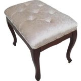 Benc 13741 Puf Kapitone Avangart Babyface Kumaş Krem Kayın Retro Ayak El Yapım