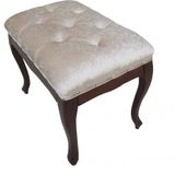 Benc 17698 Puf Kapitone Avangart Babyface Kumaş Krem Kayın Retro Ayak Elyapım