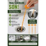 BENCEAL 3’lü Gider Açıcı Aparat Küvet Banyo Balkon Gideri Tırtıklı Esnek Saç Kıl ve Pislik Temizleme Çubuğu