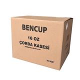 Bencup 20 Paket 25 Adet 16 Oz Kapaklı Karton Çorba Kasesi