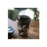BENCUP 8 Oz Siyah Kapaklı Karton Bardak Kahve Çay Kağıt Bardak 250 ml - 50'li