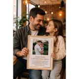 benden olsun Babaya Doğum Günü Hediyesi Canım Babam Mesajlı Gold Detaylı Babalar Günü 30x40 Çerçeve Görünümlü MDF Tablo