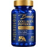 Bendy Collagen Peptides 60 Kapsül | 1000 Mg Kolajen Peptit | Tip 1 & Tip 3 Kolajen | 15 Mg Hyalüronik Asit | C, E, A Vitamini + Biyotin