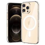 Bene-Qi Apple iPhone 12 Pro Max Kılıf 6.7" MagSafe ile Uyumlu, Ultra Berrak Cep Telefon Kılıfı, Sert PC Arka Yüzey, TPU Yastıklı Köşe Korumalı Kapak, Güçlü Manyetikli Phone Case - Şeffaf