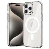 Bene-Qi Apple iPhone 15 Pro Max Kılıf 6.7" MagSafe ile Uyumlu, Ultra Berrak Cep Telefon Kılıfı, Sert PC Arka Yüzey, TPU Yastıklı Köşe Korumalı Kapak, Güçlü Manyetikli Phone Case - Şeffaf