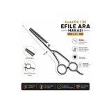 beneficio 1. Kalite 17 Cm Ergonomik Saplı Profesyonel Çelik Ara Makası Efile Saç Seyreltme Berber Kuaför Makası