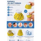 beneficio Kapaklı Jel Buz Torbası 14 Cm Soğuk Kompres Torbası Ağrı Giderici Soğuk Terapi Buz Kesesi Tekrar Kullanılabilir