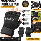 beneficio Yarım Parmak Taktik Eldiven Motosiklet Eldiveni Bisiklet Eldiveni Darbe Korumalı Kaymaz Outdoor Spor Eldiveni Siyah