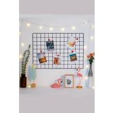 Benefitto Tel Fotoğraf Askısı Metal Askılık Pano Duvar Askılığı Notluk Fotoğraflık 40 * 60 cm 10 adet Mandallı