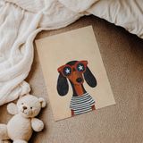 Benekli Gözlüklü Köpek Çocuk Odası Duvar Posteri Çerçeveli Tablo Duvar Dekorasyonu - 30 x 40 - Çerçevesiz Poster