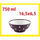 Benekli Renkli Yuvarlak Çerezlik Tabak Kase 750 Ml 16.5x6.5