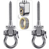BeneLabel Ağır Hizmet Tipi Salıncak Askıları Rulmanlı - 2'li Set Paslanmaz Çelik 304 Vidalı Braket Asılı Sandalyeler, Salıncaklar, Hamaklar, Kum Torbası için - İç ve Dış Mekan Kullanımı - 1500 lb