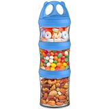 BeneLabel Atıştırmalık Kavanozları 3 Parça Bükümlü Kilit İstiflenebilir Konteynerler Seyahat, Süt, Protein Tozu, Atıştırmalıklar, Seyahat Eşyaları, BPA İçermez (Mavi, 28 oz)