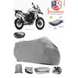 Benelli Trk 502 x Branda Gri Arka Çanta Uyumlu(Topcase) Motosiket Brandası Motor Örtüsü Çadır Su Geçirmez Motosiklet Kılıfı Motor Brandası,lastikli,taşıma Torbalı