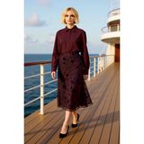 Benerly Kadın A Line Kalem Maxi Etek %92 Polyester %8 Elastan Çiçekli Desen Fonksiyonel Dayanıklı Şık - Mürdüm