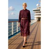 Benerly Kadın A Line Midi Etek Fırfırlı Asimetrik Kesim %94 Polyester %6 Elastan Fonksiyonel Rahat - Bordo