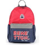 Benetton 03842 Kırmızı Lacivert Çift Bölmeli Sırt Çantası