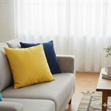 Benetton 100% Pamuk 45*45 Cm Çizgili Kırlent Dolu Sarı Çizgili