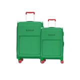 Benetton 2'li Valiz Seti Orta ve Kabin Boy Lüx Kumaş Valiz Yeşil BNT2800