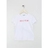 Benetton 3I1XC10H8 Beyaz Kız Çocuk T-shirt