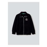 Benetton 3J68C501B Siyah Erkek Çocuk Logolu Sweatshirt