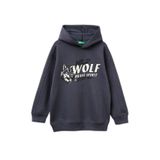 Benetton Baskılı Erkek Çocuk Koyu Gri Sweatshirt, 5003306435