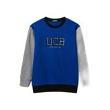 Benetton Baskılı Erkek Çocuk Mavi - Gri Sweatshirt, 5003306427