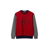 Benetton Baskılı Erkek Çocuk Sweatshırt 3J68C10Pz, Kırmızı - Gri, 7-8 Yaş