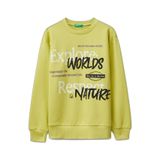Benetton Baskılı Erkek Çocuk Sweatshırt 3J68C10Qk, Hardal, 13-14 Yaş