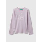 Benetton Baskılı Lila Kız Çocuk T-Shirt 3I9WC10Q2 - 11 - 12 Yaş