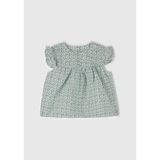 Benetton Bebek Buz Mavi Tamamı Desenli Kolu Fırfırlı Arkası Düğmeli Gömlek, Buz Mavi, 6-9 Ay