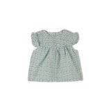 Benetton Bebek Buz Mavi Tamamı Desenli Kolu Fırfırlı Arkası Düğmeli Gömlek, Buz Mavi, 9-12 Ay