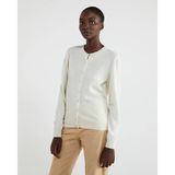 Benetton Bisiklet Yaka Merino Hırka - Beyaz - XL
