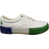 Benetton BN-30696 Keten Sneakers Spor Ayakkabı - Beyaz-Yeşil