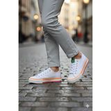 Benetton ® | Bn-90176 - 3374 Beyaz Turuncu - Keten Sneaker Kadın Spor Ayakkabı