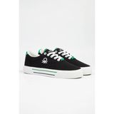 Benetton BNİ-10091 Unisex Ithal Sneakers Keten Spor Ayakkabı - Siyah - Beyaz